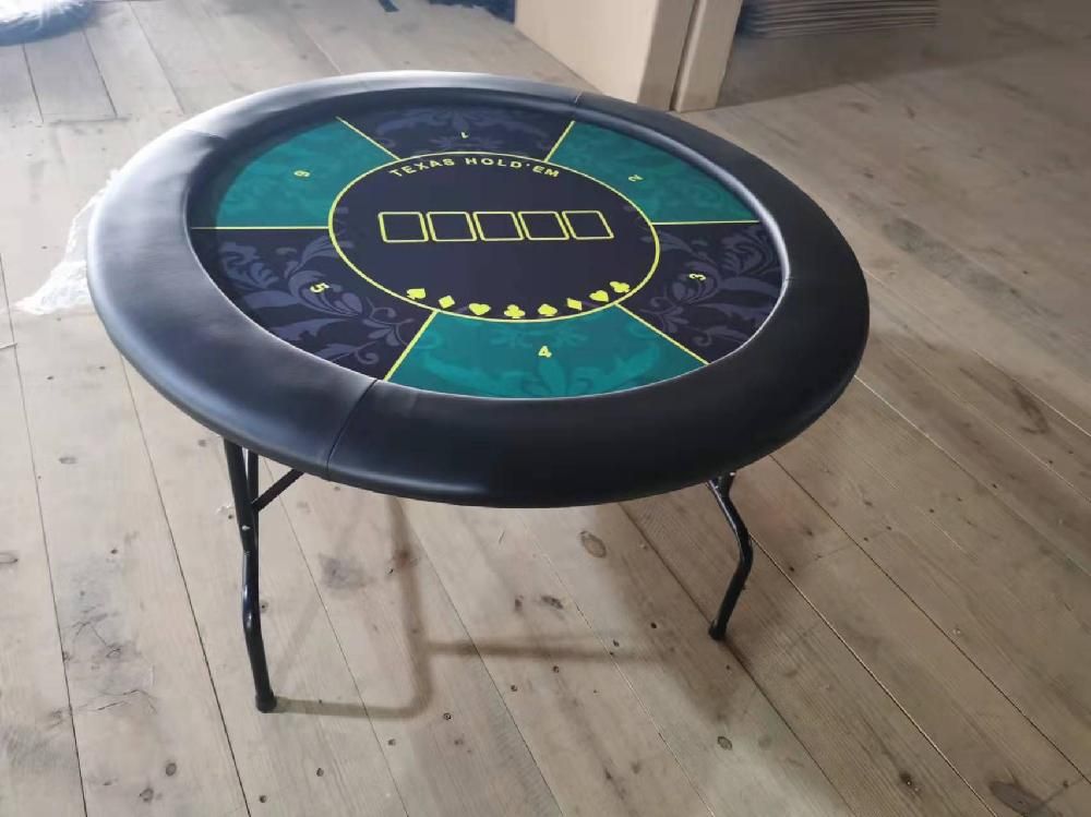 [해외] 홀덤 접이식 탁자 포커테이블 원형 8인용 맞춤 보드게임용 7. 그린블랙패턴120cm