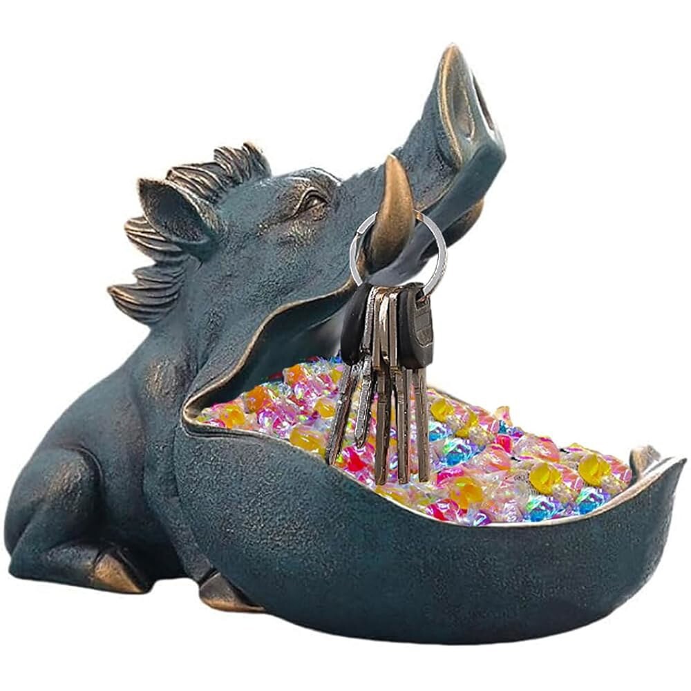 [오늘출발] 쿠조콜라 라지 사이즈 독특한 멧돼지 문장 열쇠 그릇 입구 테이블 귀여운 동물 캔디 접시 사무실 책상