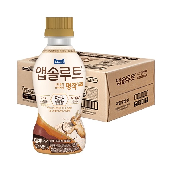 매일유업 25년리뉴얼 앱솔루트 명작 액상분유 1단계 0~12개월 200ml 24팩(니플미포함)