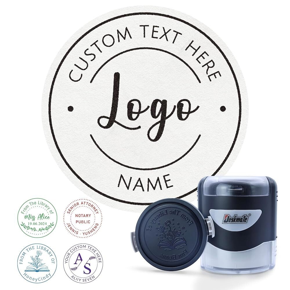 [오늘출발] [해외] 맞춤 스탬프 셀프 잉크 개인 비즈니스 로고 텍스트 책 주소 교사 사무실 전 도서관 라운드 165인치 - 5가지