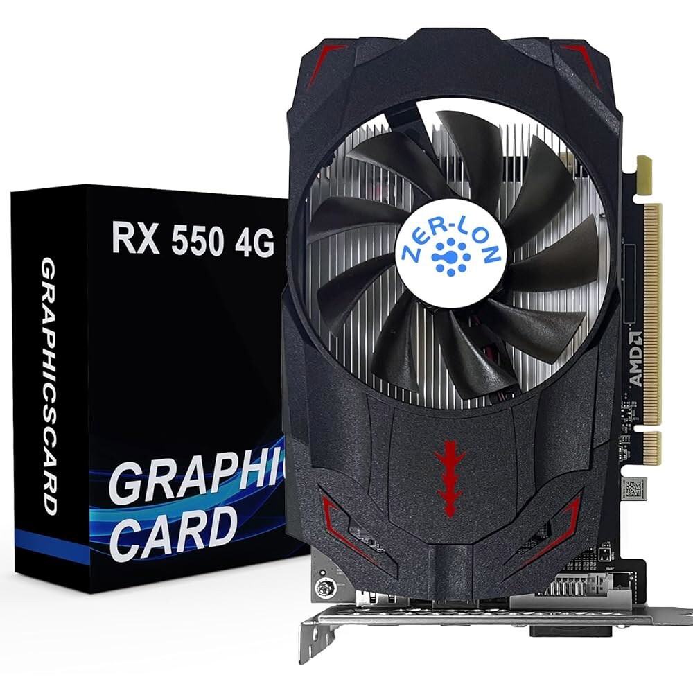 [오늘출발] ZER-LON Radeon RX 550 4GB 그래픽 카드 GDDR5 128비트 PCIE 3.0 컴퓨터 게이밍 GPU 1183MHz 비디오 HDMI/D