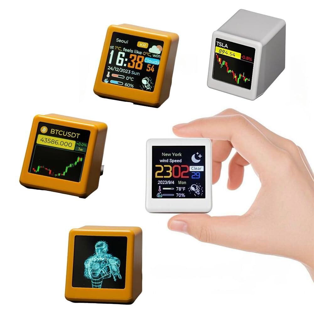 [오늘출발] Zyntrazy 비트코인 주식 시세 날씨 온도 습도 표시가 있는 디지털 시계. 남편 남자친구 또는 여성을 위한