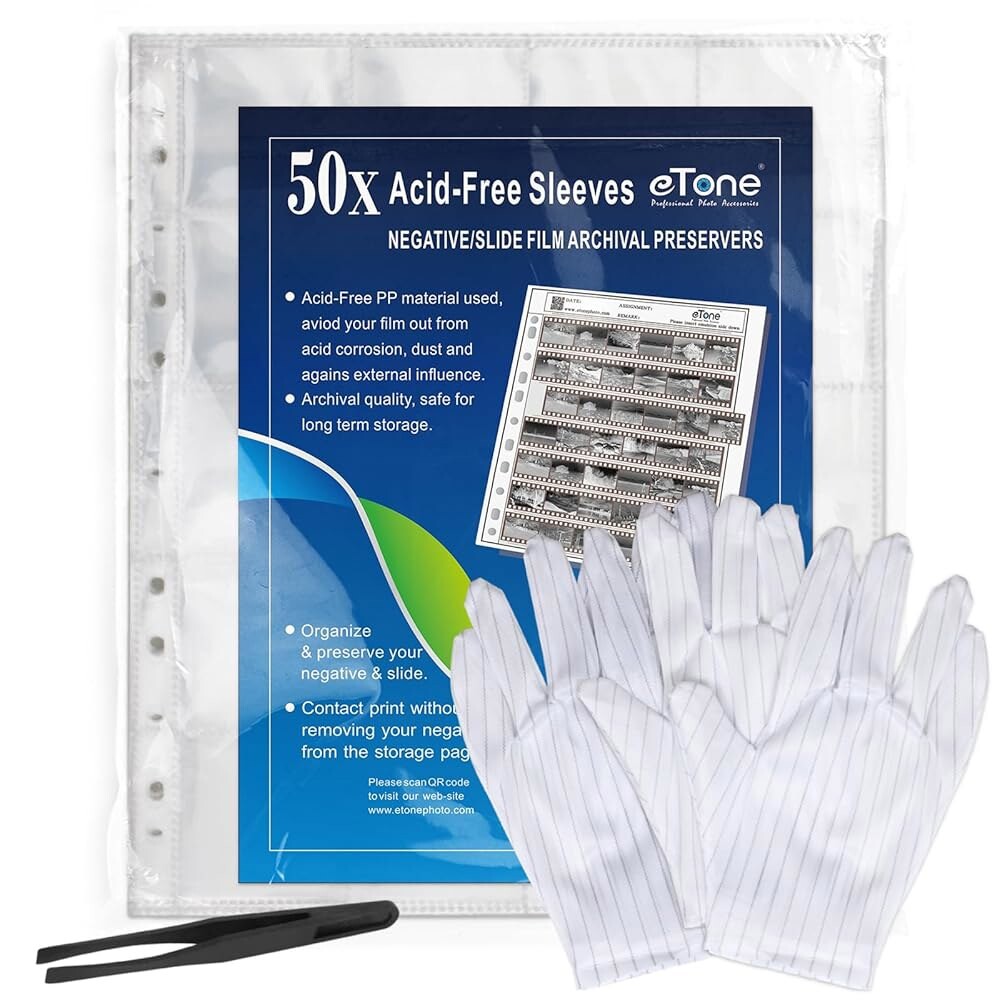 [오늘출발] 50x eTone 아카이브 저장 시트 135 35mm 네거티브 페이지 프레서버 50X135 페이지당 20개의 분리 봉투