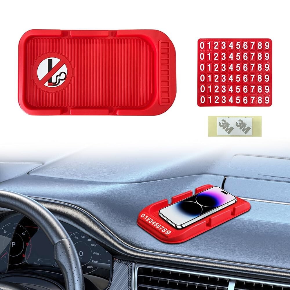 [오늘출발] 르섹소 자동차 대시보드 휴대폰 홀더 휴대폰 열쇠고리를 놓을 수 있는 번호판 자동 실리콘 트레이가 있는