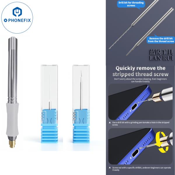 [오늘출발] Lanrui U8 합금 피어싱 및 슬라이딩 나사 드릴 비트 연마 펜 손쉽게 손상된 나사 제거 및 휴대폰 수리용