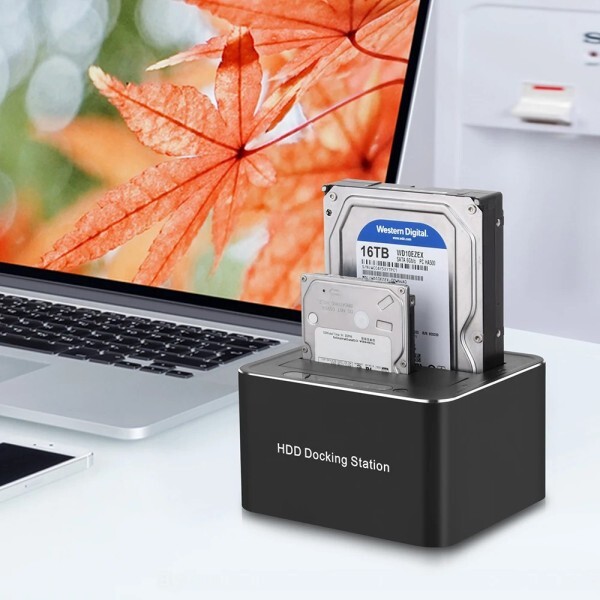 [오늘출발] USB 3.0-SATA 듀얼 슬롯 외장형 HDD 도킹 스테이션 모바일 인클로저 오프라인 복제