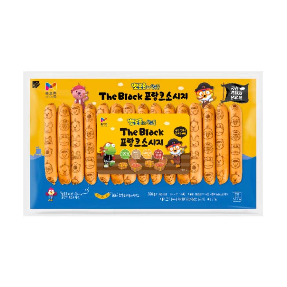 목우촌 뽀로로와 친구들 더블랙 프랑크소시지 320g 안주 아이간식 홈파티 비상식량 자취 캠핑