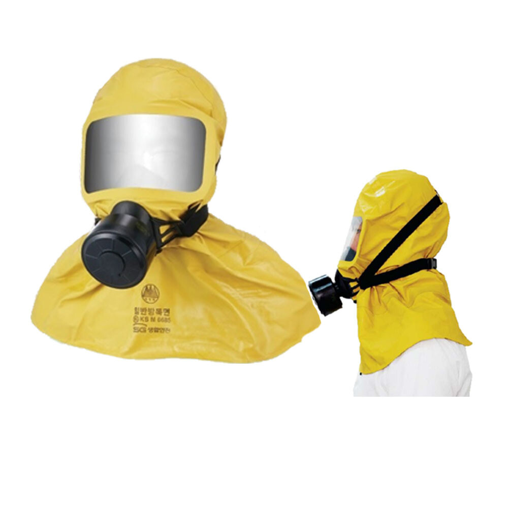 SG1000HC 두건형 일반방독면 내화학성 민방위 화생방마스크 SG생활안전 KS인증