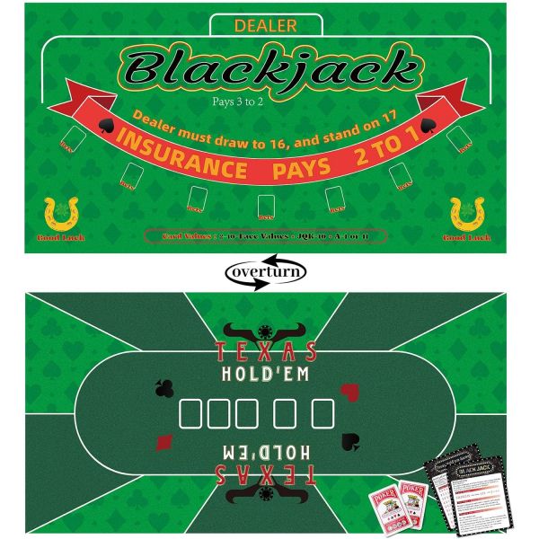 포커 매트 포커장비 양면 36인치 x 72인치 블랙잭 테이블 탑커 카지노 펠트 커버 텍사스 홀덤 천 및 게임