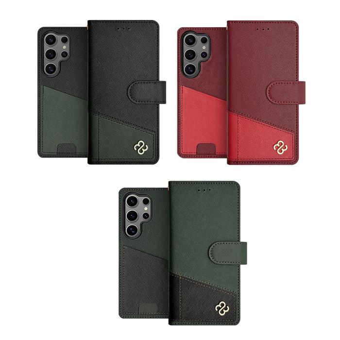 컬러블록 소가죽 지갑케이스 갤럭시퀀텀5 A556