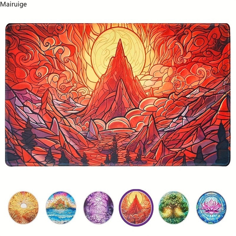 [오늘출발] 90x40 MTG 매직 더 개더링 플레이 액세서리 커맨더 게임 TCG 매트 미끄럼 베이스 고무 접이식 아트 로터스