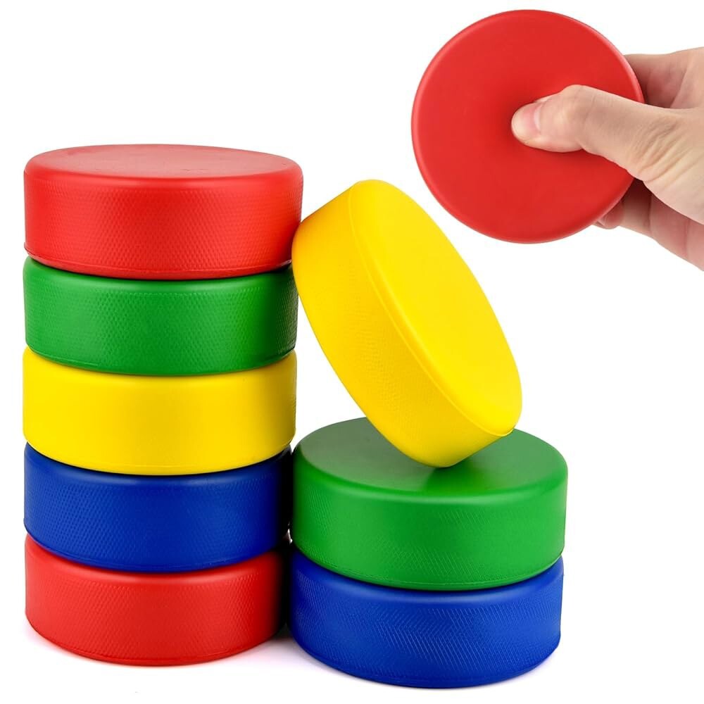 [오늘출발]모토토 8/16PCS 폼 하키 퍽 연습 및 클래식 트레이닝용 스하키 실내 바닥 게임 실외 스포츠 용품