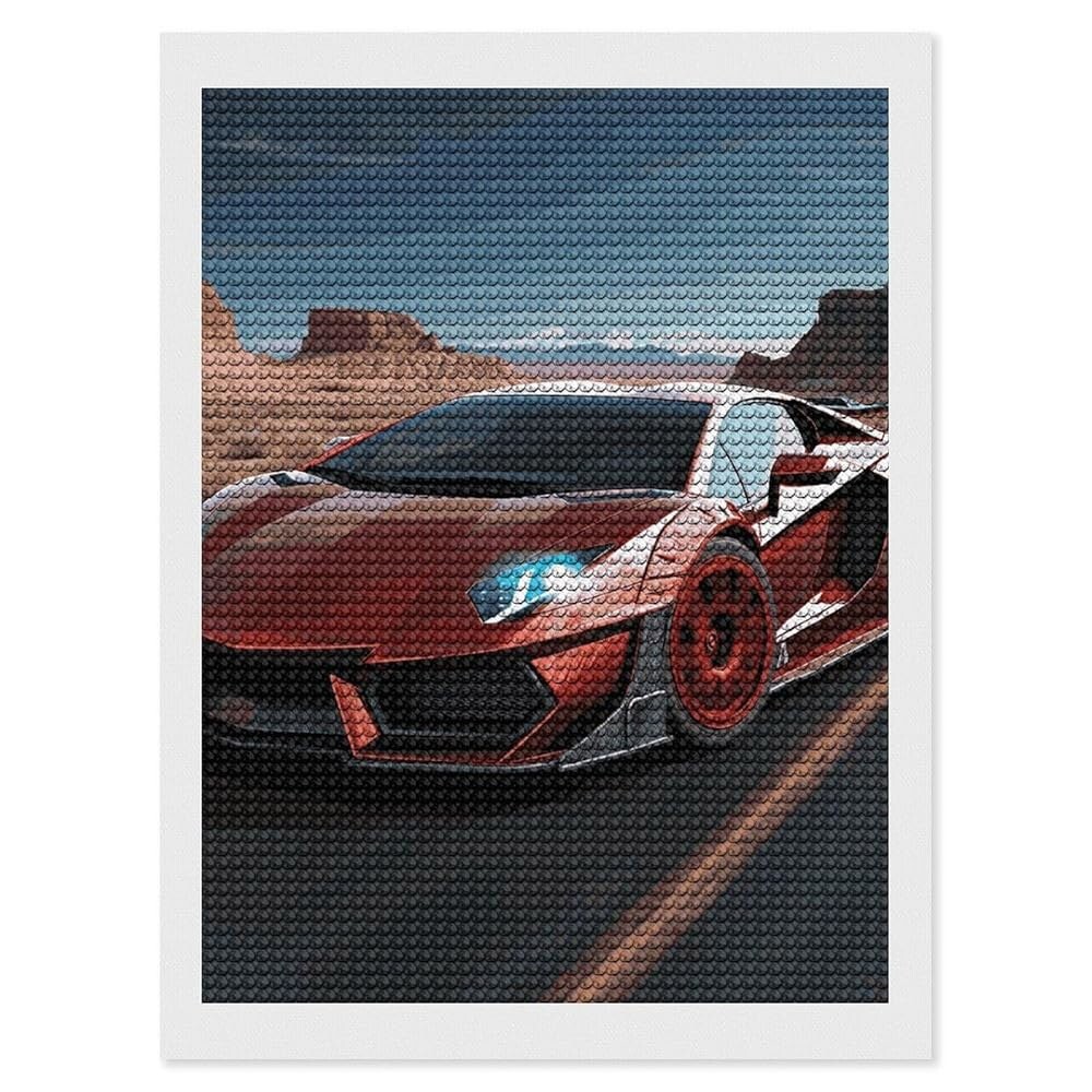 [오늘출발] VCToASY 다이아몬드 페인팅 키트 n5D 원형 아트 키트 n레드 레이스카 DIY 풀 드릴 도트 페인팅 n홈 월 데코