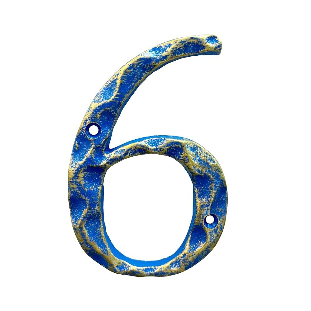 [오늘출발] 5인치 하이 하우스 번호 - 해머드 표면 주철 홈 주소 또는 사서함 번호 - 설치하기 쉬움 - 주소 명판/골드