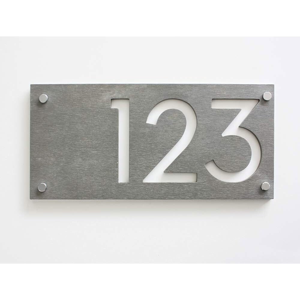 [오늘출발] 현대 주택 번호 - 흰색 아크릴이 있는 직사각형 콘크리트 - 현대 주택 주소 - 간판 명판 - 문 번호 - 호텔