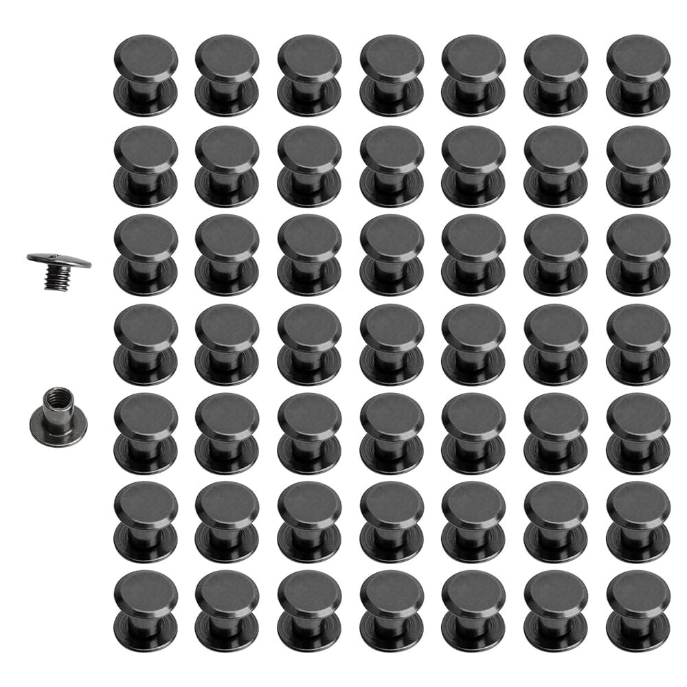 [오늘출발] 비뇨 50pcs 시카고 나사 4x5mm 슬롯 바인딩 나사 리벳 북 바인딩 블랙