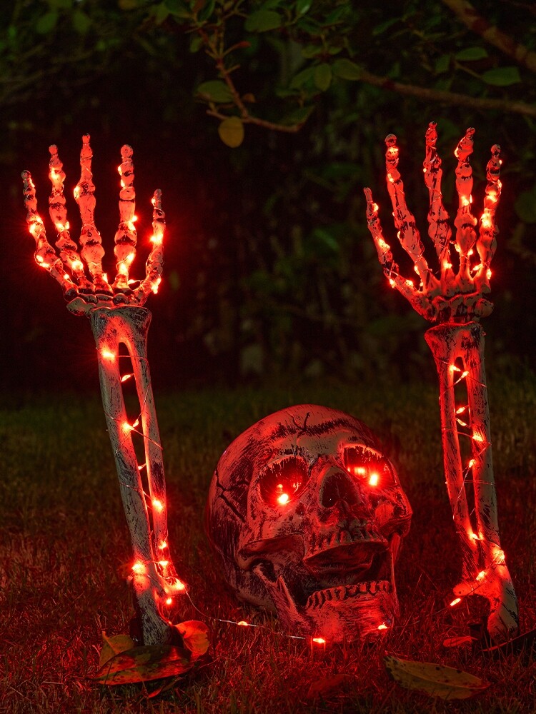 LED  해골 뼈 장식 야외 잔디밭 소품 할로윈 캠핑장 파티 꾸미기 무료배송