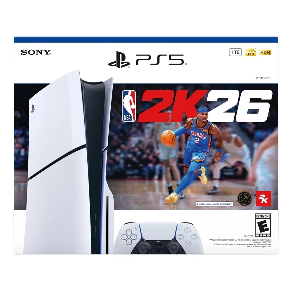 플레이스테이션 소니 플레이스테이션5 1TB 슬림 디스크 콘솔 및 NBA 2K26 번들 듀얼센스 컨트롤러 포함  (관부가세포함)