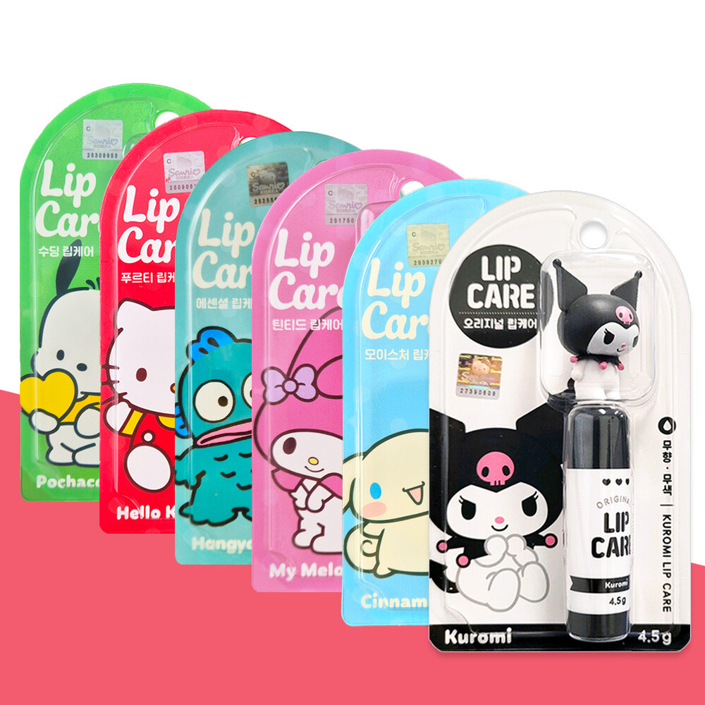 [오늘출발] 1+1 산리오 피규어 립밤 한교동 시나모롤 쿠로미 마이멜로디 헬로키티 포차코 무색 립케어 캐릭터 굿즈