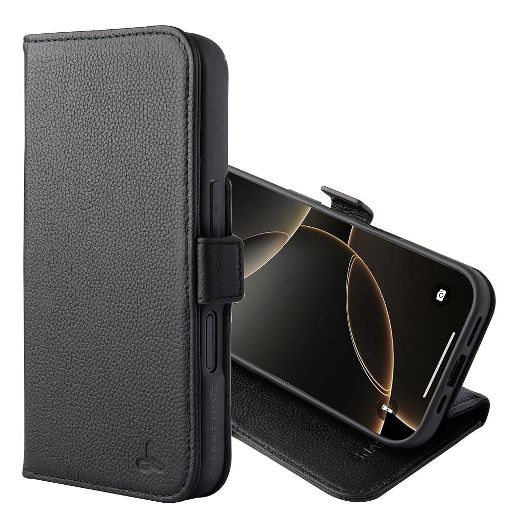 [오늘출발] 아이폰 에어용 스네이크하이브 가죽 지갑 케이스 - 카드 슬롯이 있는 플립 커버 및 스탠드색상 적용)