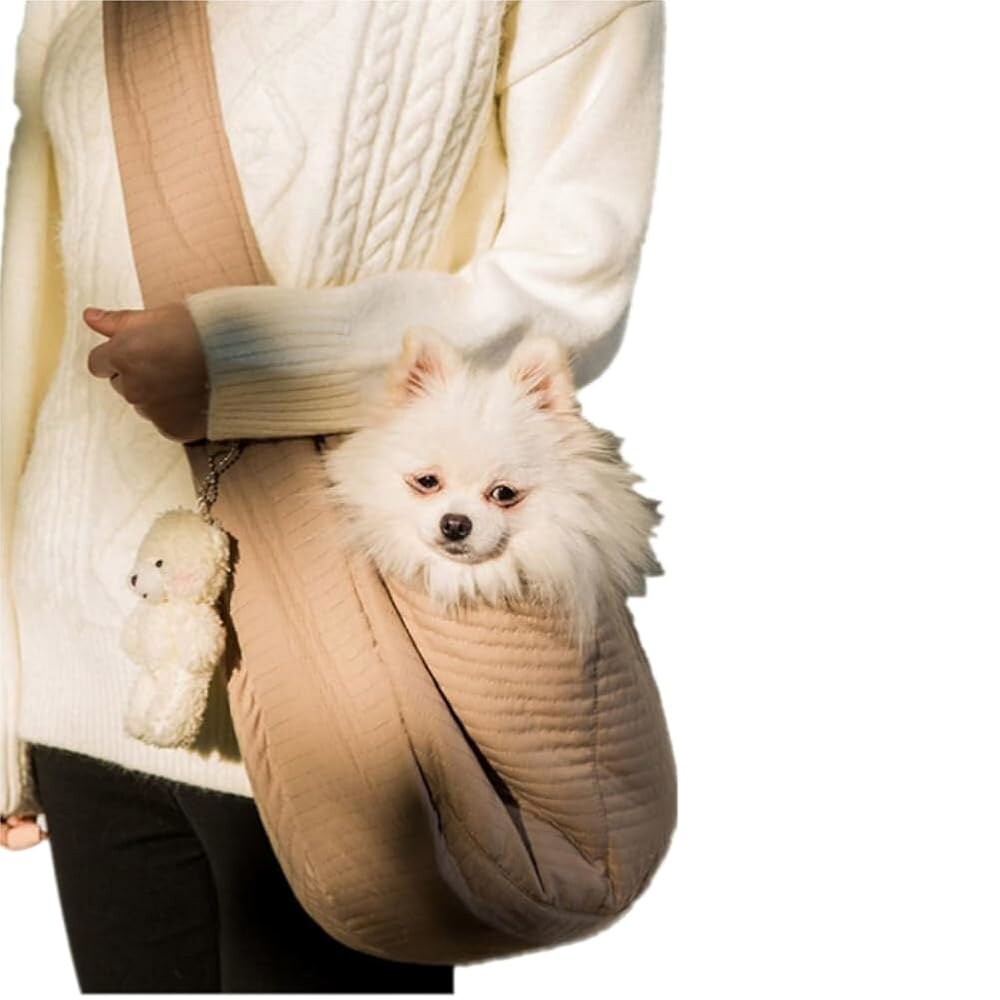 [오늘출발] 작은 강아지 슬링백 슬링 캐리어 조절 가능한 숄더백 핸즈 무료 강아지(10파운드 미만)를 위한 휴대용 외출