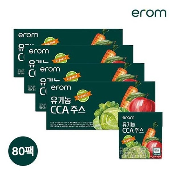 이롬 갤러리아 이롬 유기농 CCA주스 80팩 (140ml x 20팩 x 4박스)