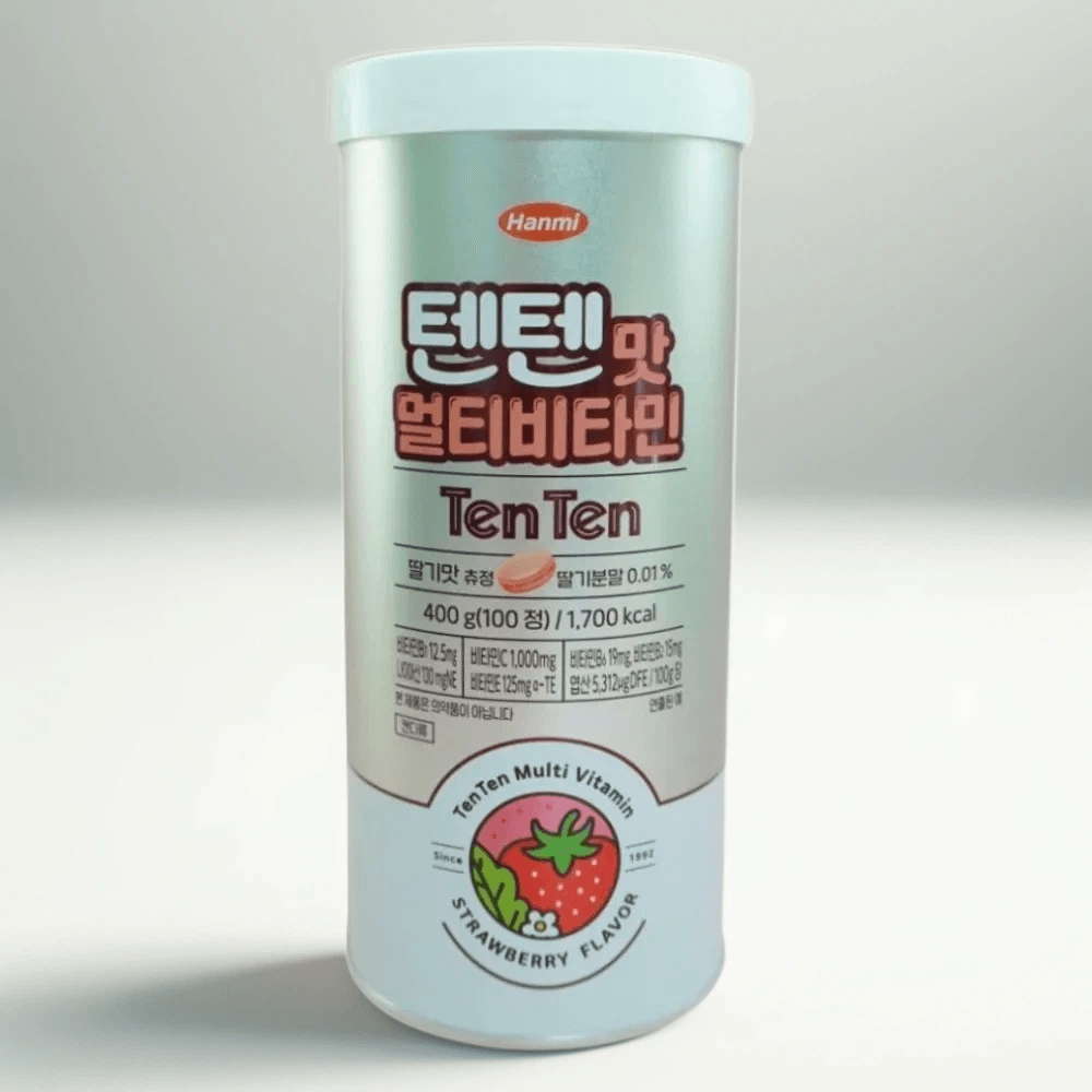 한미 텐텐영양제 한미약품텐텐 딸기맛 츄정 400g 100정 1개 멀티비타민 비타민젤리 청소년 키즈 400g 100정