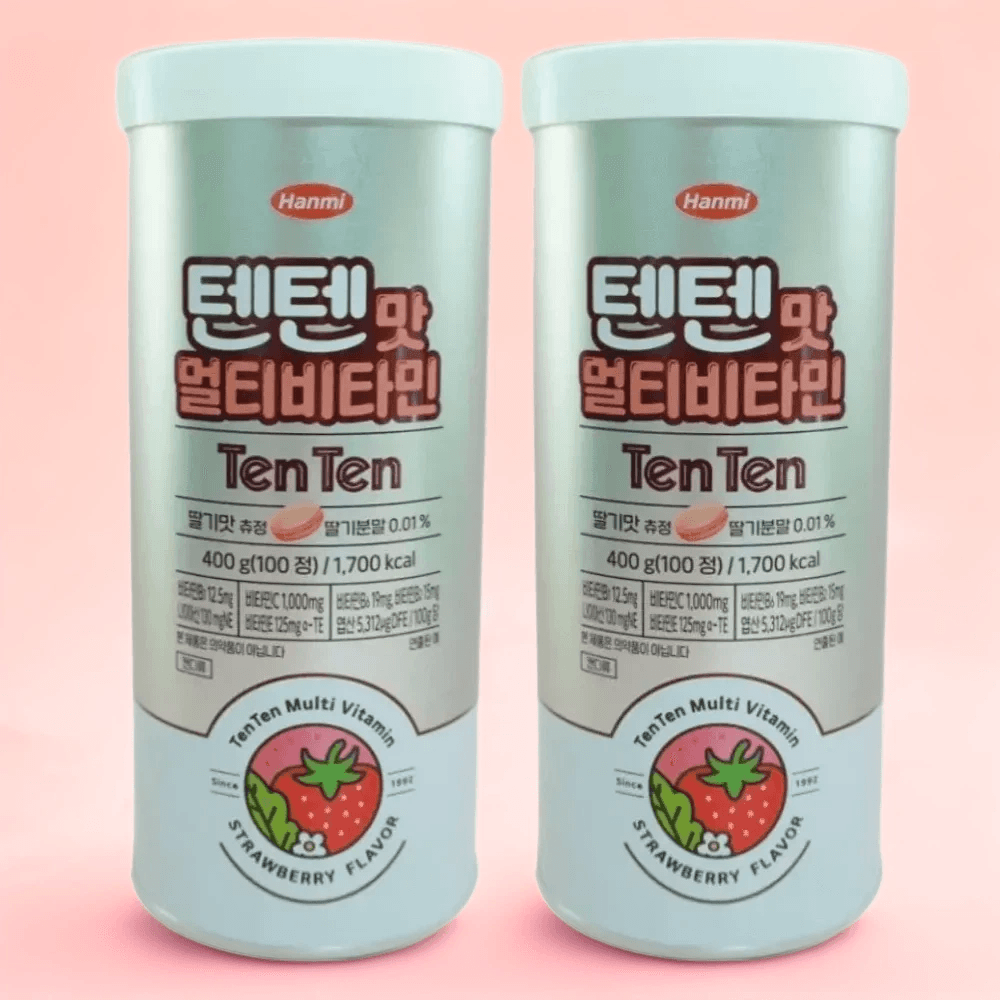한미 텐텐영양제 한미약품텐텐 딸기맛 츄정 400g 100정 2개 멀티비타민 비타민젤리 청소년 키즈 100정 2개