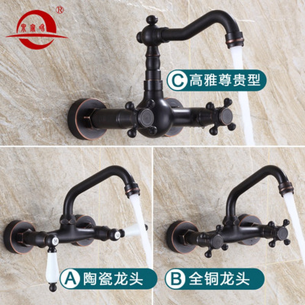 [오늘출발]욕조 수전 욕실 화장실 스파 제트 구미식 복고식 구릿입벽식 냉 탠딩 블랙 월풀