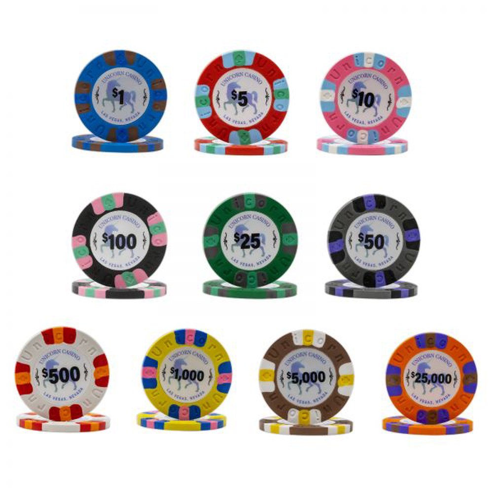 [오늘출발] 다빈치 유니콘 카지노 올 포커 클레이 칩 지정 50개 이름 및 선택 색상