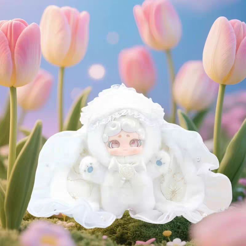 럭키디어나이 2세대 밤토끼 랜덤박스인형 6개 세트 시크릿가든 토끼  히든 B 자스민 밀크 화이트 (랜덤 눈)