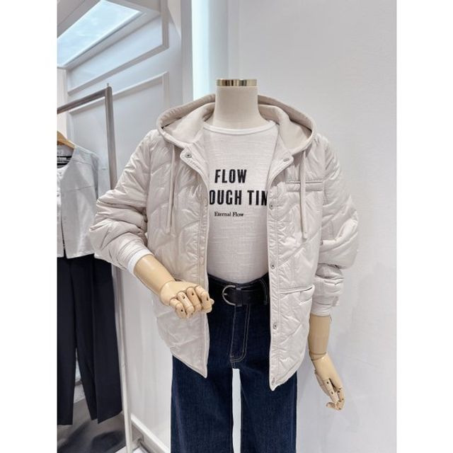 에이비에프지 갤러리아 ab.f.z 후드 누빔 패딩 점퍼(ATZ4FFU1J)