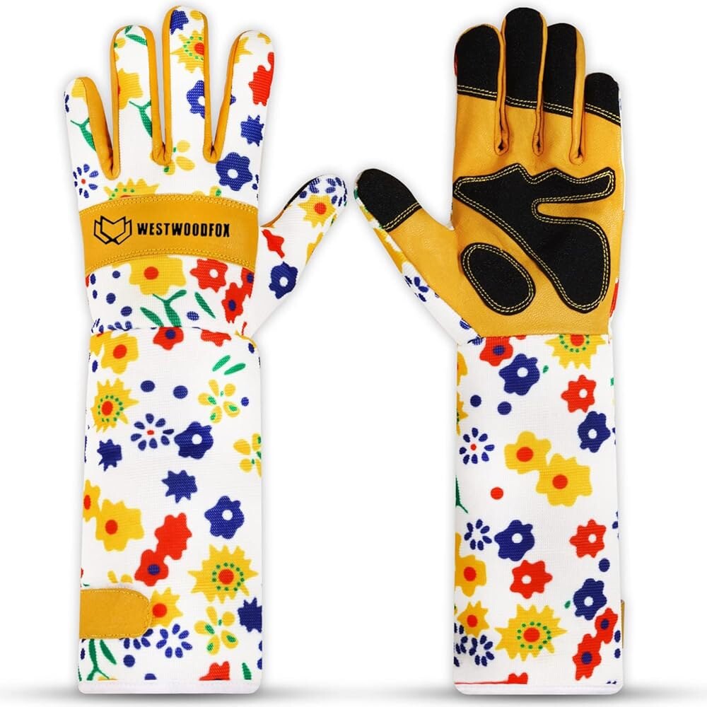 [오늘출발] 웨스트우드 폭스 가죽 가드닝 장갑 긴 팔뚝 보호 슬리브 가시 방지 작업 로즈 가지치기 건틀릿 안전