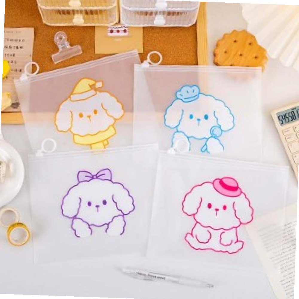칼라 바둑이 pvc 비닐지퍼백 구디백 반투명 케이스 세면도구 지퍼백