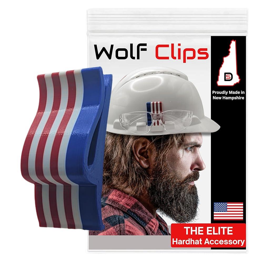 Diligence Wolf 클립 안전 안경 또는 선글라스 홀더 안전모 액세서리 클립 표준 안전모 슬롯 부착 미
