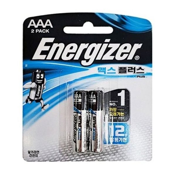[에너자이저홀딩스]에너자이저 맥스 플러스 AAA LR03 2개입 M(+)EP92 BP2 건전지 에너자이저건전지 알칼라인건전지