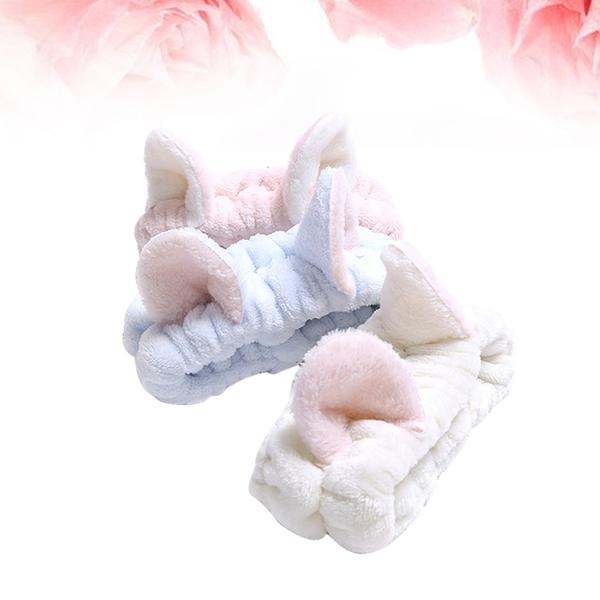 여성용 귀여운 부드러운 스파 타월 얼굴 메이크업 헤어 샤워 헤어밴드 고양