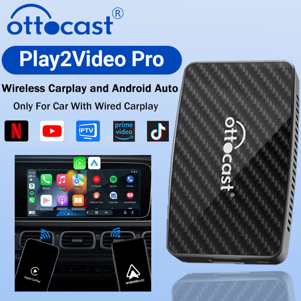 [오늘출발] OTTOCAST PLAY2VIDEO 무선 IPTV CARPLAY 안드 YOUTUBE TIKTOKCAR 내장 자동 어댑터 액세서리 NETFLIX TA용