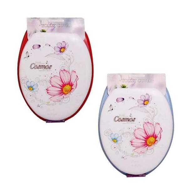 (콩심팥심)코스모스 꽃무늬 변기커버 특대형(O형) 플라