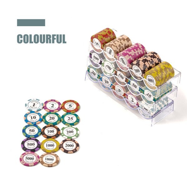 [오늘출발] 성인 카지노 엔터테인먼트 특별 칩 토큰 텍사스 홀덤 포커 게임 클레이 동전 크라운/기어 패턴 40x3.3mm