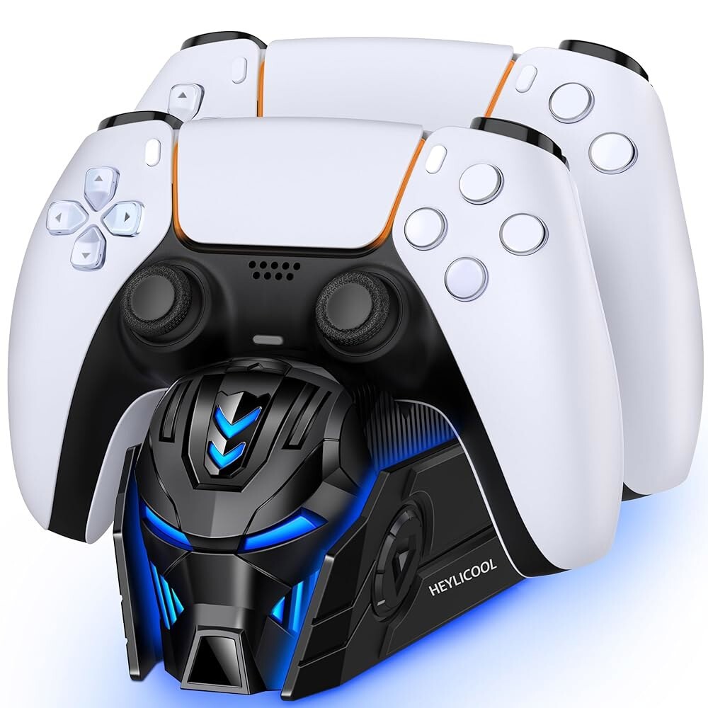 [오늘출발]5 듀얼센스 컨트롤러와 호환되는 P5 컨트롤러 충전소 - 플레이스타톤 페이스플레이트 엣지용 LED 듀얼 충전