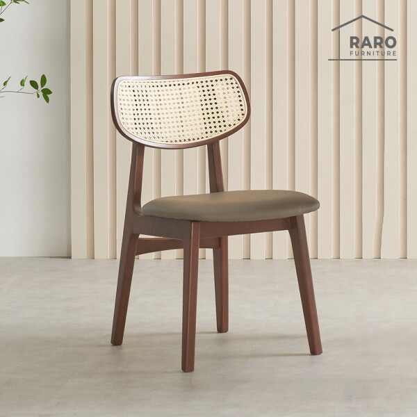 라로퍼니처 발리 라탄 고무나무 원목 식탁 의자 카페 인테리어 체어 1+1_무료배송