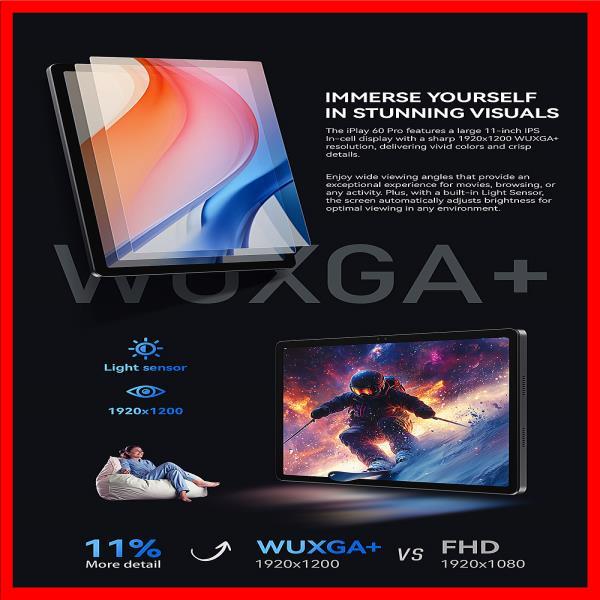 Alldocube iPlay60 PRO 태블릿 90Hz 화면 MTK G99 안드로이드 14 6GB RAM+6GB 가상 메모리+128GB ROM Widev