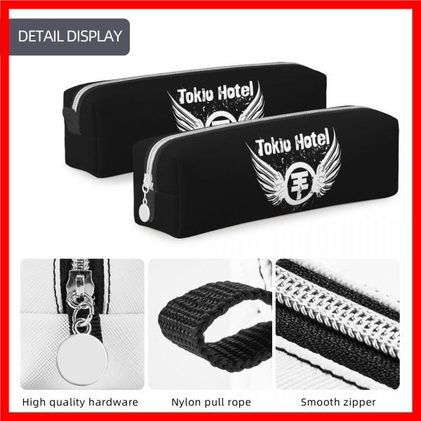 창의적인 토키오 호텔 록 음악 연필 케이스 밴드 로고 빌 카울리츠 펜슬 파우치 펜 박스 여아 소년 가방 학