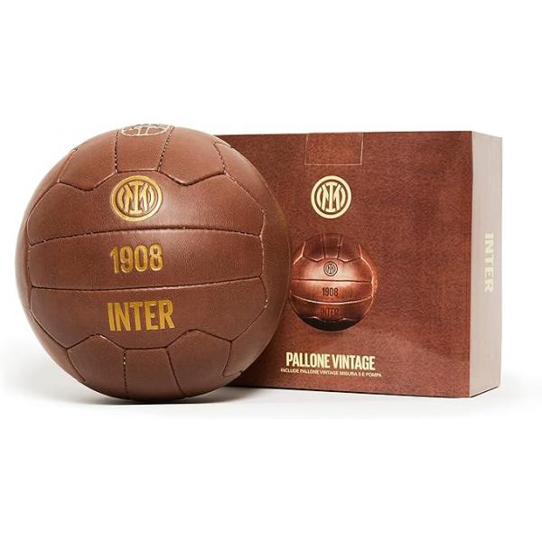 11852687 인터 - 빈티지 축구공 115주년 사이즈 5 무료 공기 펌프 금색 글씨가 새겨진 고품질 공 선물 또는