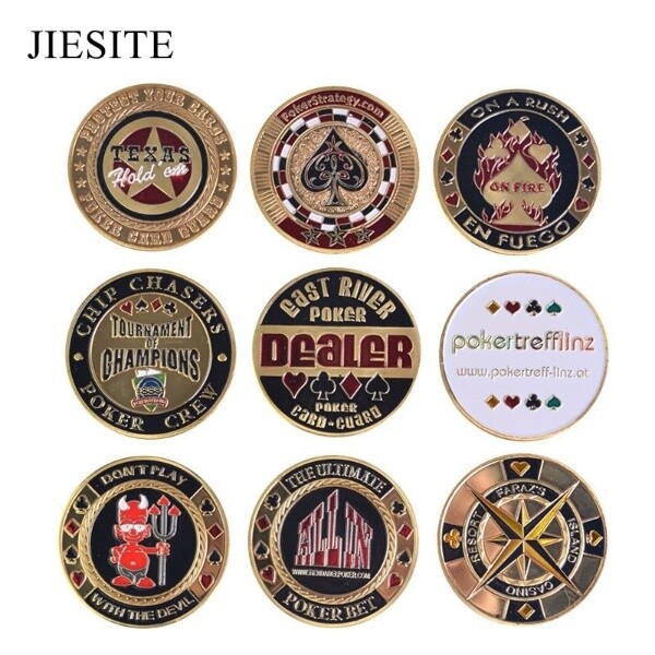 올인칩 홀덤바 금속 포커 카드 보호대 포커 카드 금속 기념품 포커 칩 딜러 코인 16 22 1개