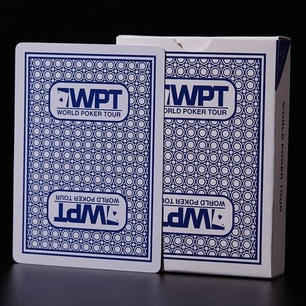 WPT 텍사스 포커 대회 플라스틱 pvc 소재 스크럽 와이드 빅 레터 방수 접힘 방지 내구 커스텀 가능 블루