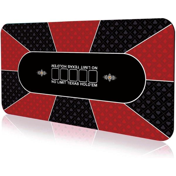 전문 포커 매트 휴대용 접이식 텍사스 홀덤 테이블 레이아웃 10인용 방수 미끄럼 방지 고무 베이스 가방 포