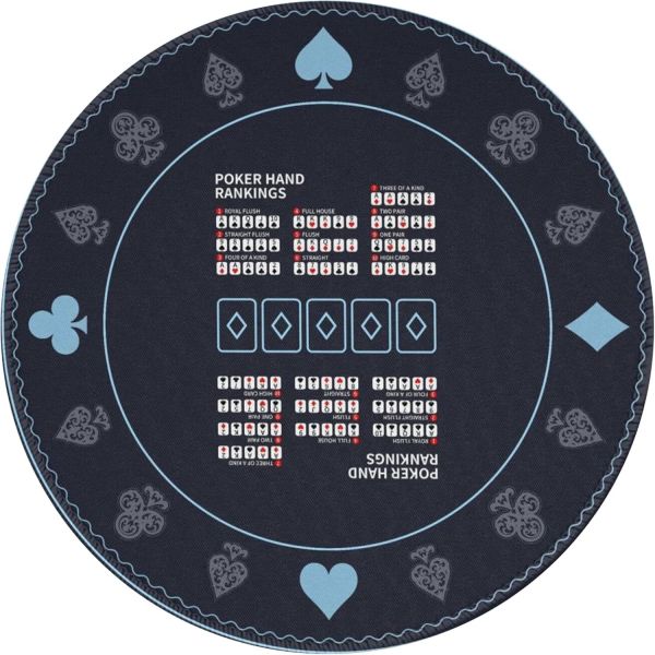 AQQA 47인치 원형 포커 테이블 매트 손패 순위 포함 방수 내구성 있는 텍사스 홀덤 접이식 게임 가정용 토