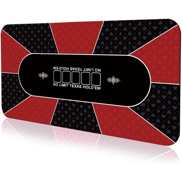 [해외] 포커 매트 프로페셔널 휴대용 테이블 레이아웃 접이식 10인용 고무 텍사스 플레이어 게임